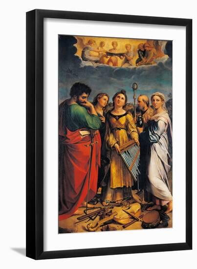 St Cecilia with Sts Paul-John the Evangelist-Framed Giclee Print