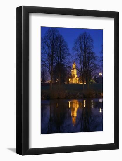 St. Chads Church Illuminated at Night-Peter Barritt-Framed Photographic Print