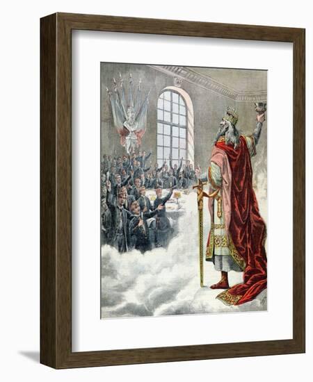 St. Charlemagne, Patron Saint of School Children, from "Le Petit Journal Illustre," 1892-null-Framed Giclee Print