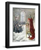 St. Charlemagne, Patron Saint of School Children, from "Le Petit Journal Illustre," 1892-null-Framed Giclee Print