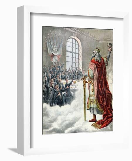 St. Charlemagne, Patron Saint of School Children, from "Le Petit Journal Illustre," 1892-null-Framed Giclee Print