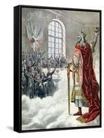 St. Charlemagne, Patron Saint of School Children, from "Le Petit Journal Illustre," 1892-null-Framed Stretched Canvas