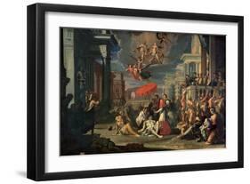 St. Charles Borromeo Administering the Sacrament to Plague Victims in 1576-Sigismondo Caula-Framed Giclee Print