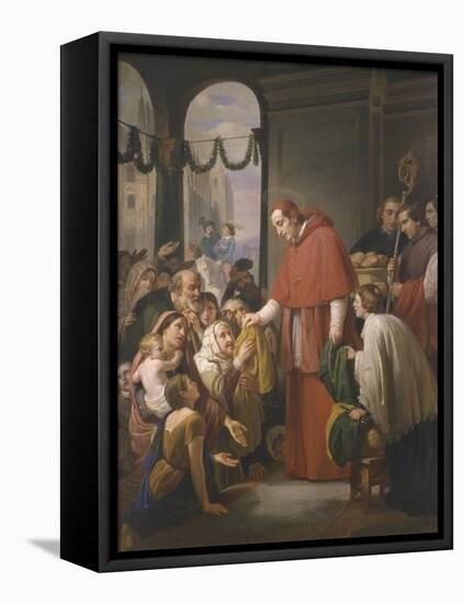 St. Charles Borromeo, Archbishop of Milan, Distributing Alms to the Poor, 1853-José Salomé Pina-Framed Stretched Canvas