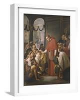 St. Charles Borromeo, Archbishop of Milan, Distributing Alms to the Poor, 1853-José Salomé Pina-Framed Giclee Print