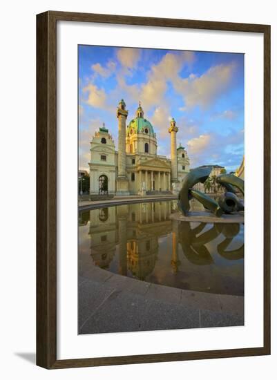 St. Charles Church, Vienna, Austria, Europe-Neil Farrin-Framed Photographic Print