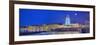 St. Charles Municipal Building at night, Fox River, St. Charles, Illinois, USA-Panoramic Images-Framed Photographic Print