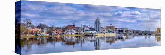 St. Charles Municipal Building, Fox River, St. Charles, Illinois, USA-Panoramic Images-Stretched Canvas
