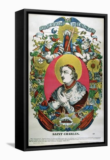 St Charles of Borromeo, 16th Century Italian Priest, 19th Century-null-Framed Stretched Canvas