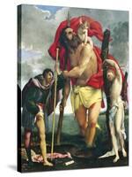 St Christopher Between Saints Rocco and Sebastian, 1532-1535-Lorenzo Lotto-Stretched Canvas