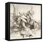 St Christopher Carrying the Christ Child-Lucas van Leyden-Framed Stretched Canvas