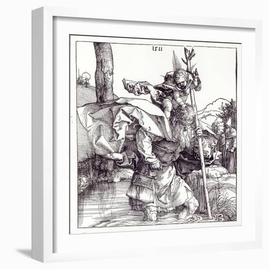 St.Christopher Carrying the Infant Christ, 1511-Albrecht Dürer-Framed Giclee Print