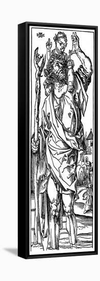 St Christopher Carrying the Infant Christ, 1525-Albrecht Durer-Framed Stretched Canvas