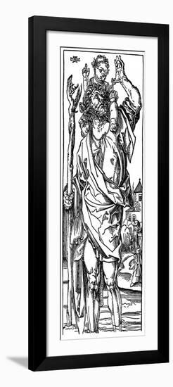 St Christopher Carrying the Infant Christ, 1525-Albrecht Durer-Framed Giclee Print