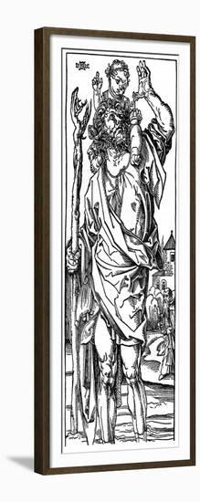 St Christopher Carrying the Infant Christ, 1525-Albrecht Durer-Framed Giclee Print