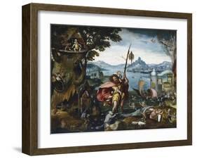 St Christopher Crossing the River, 1506-C1527-Jan De Cock-Framed Giclee Print