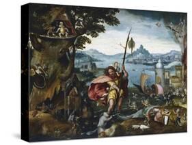 St Christopher Crossing the River, 1506-C1527-Jan De Cock-Stretched Canvas
