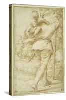 St. Christopher Ferrying the Christ Child-Pietro Faccini-Stretched Canvas