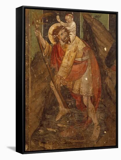 St Christopher, Fresco-Giacomo Jaquerio-Framed Stretched Canvas