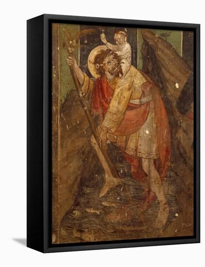 St Christopher, Fresco-Giacomo Jaquerio-Framed Stretched Canvas