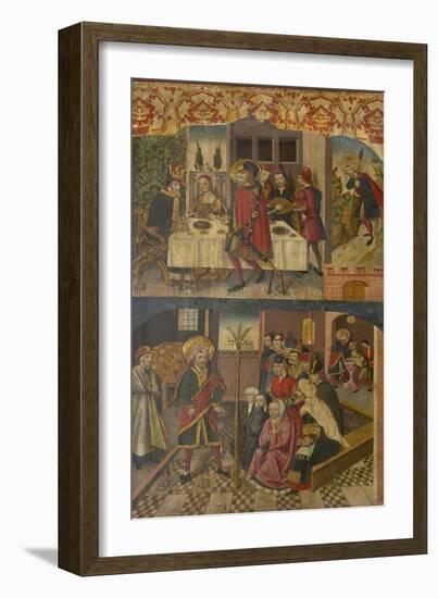 St. Christopher Taking Leave of the King Who Feared Satan, St. Christopher and His Converts, 1480-5-Martín de Soria-Framed Giclee Print