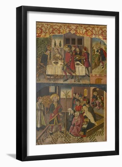 St. Christopher Taking Leave of the King Who Feared Satan, St. Christopher and His Converts, 1480-5-Martín de Soria-Framed Giclee Print