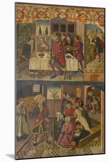 St. Christopher Taking Leave of the King Who Feared Satan, St. Christopher and His Converts, 1480-5-Martín de Soria-Mounted Giclee Print