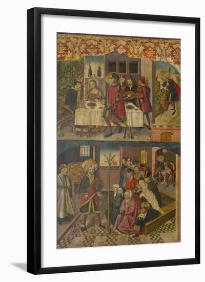 St. Christopher Taking Leave of the King Who Feared Satan, St. Christopher and His Converts, 1480-5-Martín de Soria-Framed Giclee Print