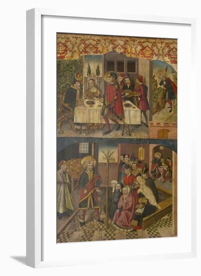 St. Christopher Taking Leave of the King Who Feared Satan, St. Christopher and His Converts, 1480-5-Martín de Soria-Framed Giclee Print