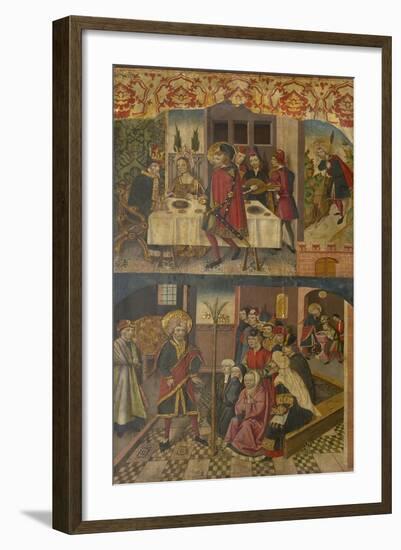 St. Christopher Taking Leave of the King Who Feared Satan, St. Christopher and His Converts, 1480-5-Martín de Soria-Framed Giclee Print