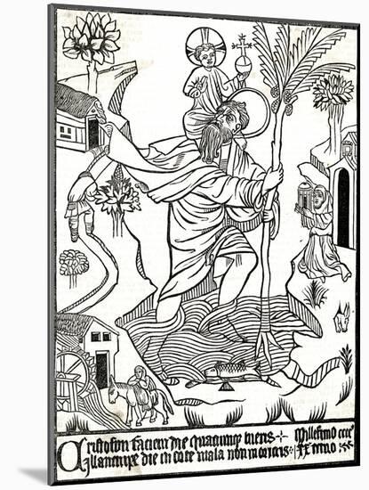 St Christopher, Woodcut-Henri van der Zee-Mounted Art Print