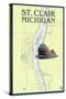 St. Clair, Michigan - Nautical Chart-Lantern Press-Stretched Canvas