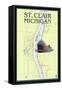 St. Clair, Michigan - Nautical Chart-Lantern Press-Framed Stretched Canvas