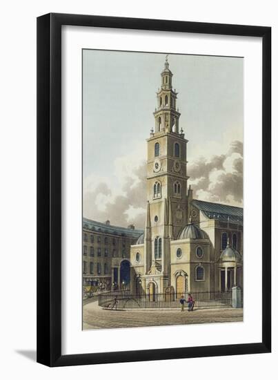 St. Clement Danes Church, Pub. by Rudolph Ackermann-null-Framed Giclee Print