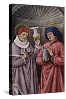 St. Cosmas and St. Damian, Patron Saints of Physicians and Apothecaries, Book of Hours-null-Stretched Canvas