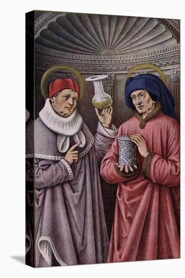 St. Cosmas and St. Damian, Patron Saints of Physicians and Apothecaries, Book of Hours-null-Stretched Canvas