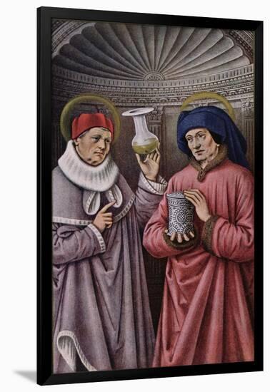 St. Cosmas and St. Damian, Patron Saints of Physicians and Apothecaries, Book of Hours-null-Framed Giclee Print