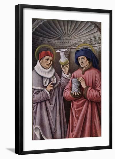 St. Cosmas and St. Damian, Patron Saints of Physicians and Apothecaries, Book of Hours-null-Framed Giclee Print