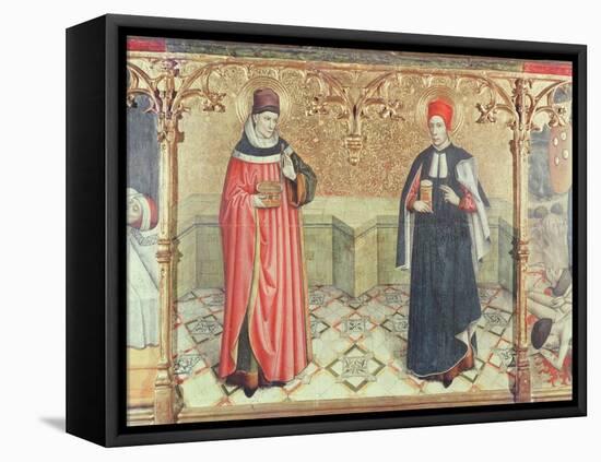 St. Cosmas and St. Damian-Jaume Huguet-Framed Stretched Canvas