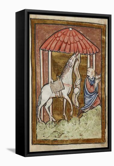 St. Cuthbert's Horse Pulls Down Bread and Meat-Bede-Framed Stretched Canvas