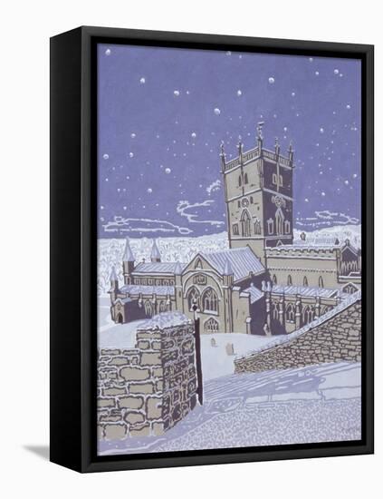 St. David's Cathedral in the Snow, 1996-Huw S. Parsons-Framed Stretched Canvas