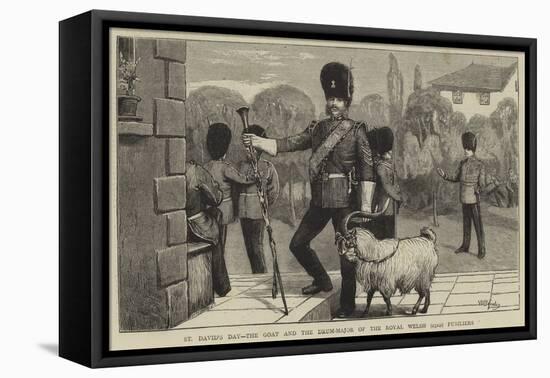 St David's Day, the Goat and the Drum-Major of the Royal Welsh (23Rd) Fusiliers-William III Bromley-Framed Stretched Canvas