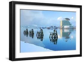 St. David's Hotel and Spa in snow, Cardiff, Bay, Wales, United Kingdom, Europe-Billy Stock-Framed Photographic Print