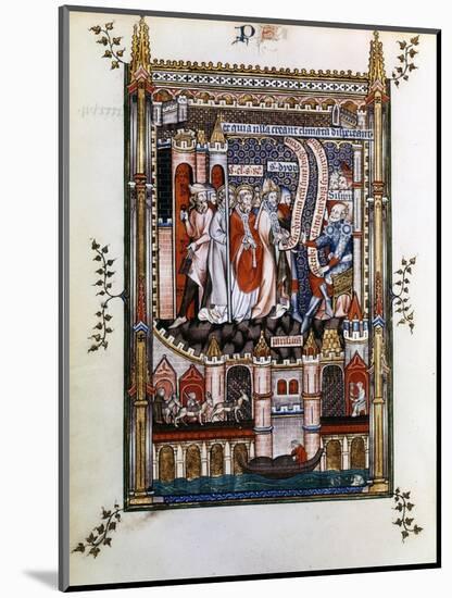 St Denis in Chains before Sisinnius, 1317-null-Mounted Giclee Print
