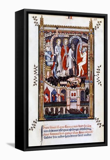 St Denis Is Thrown into the Furnace, 1317-null-Framed Stretched Canvas