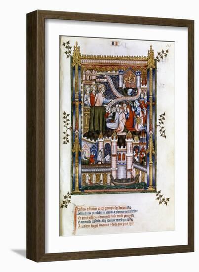 St Denis Preaching, 1317-null-Framed Giclee Print