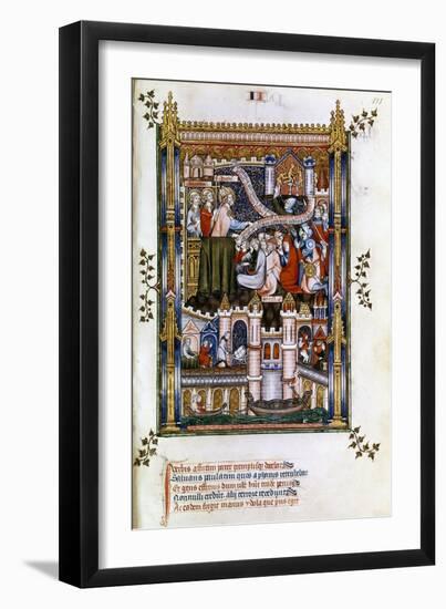 St Denis Preaching, 1317-null-Framed Giclee Print