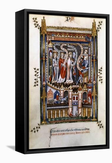 St Denis, St Rusticus and St Eleutherius before Sisinnius, 1317-null-Framed Stretched Canvas