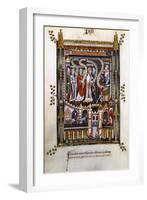 St Denis, St Rusticus and St Eleutherius before Sisinnius, 1317-null-Framed Giclee Print