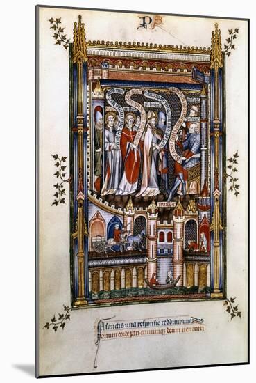 St Denis, St Rusticus and St Eleutherius before Sisinnius, 1317-null-Mounted Giclee Print